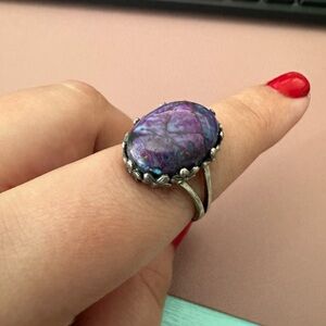 Sterling Silver Purple Stone Ring